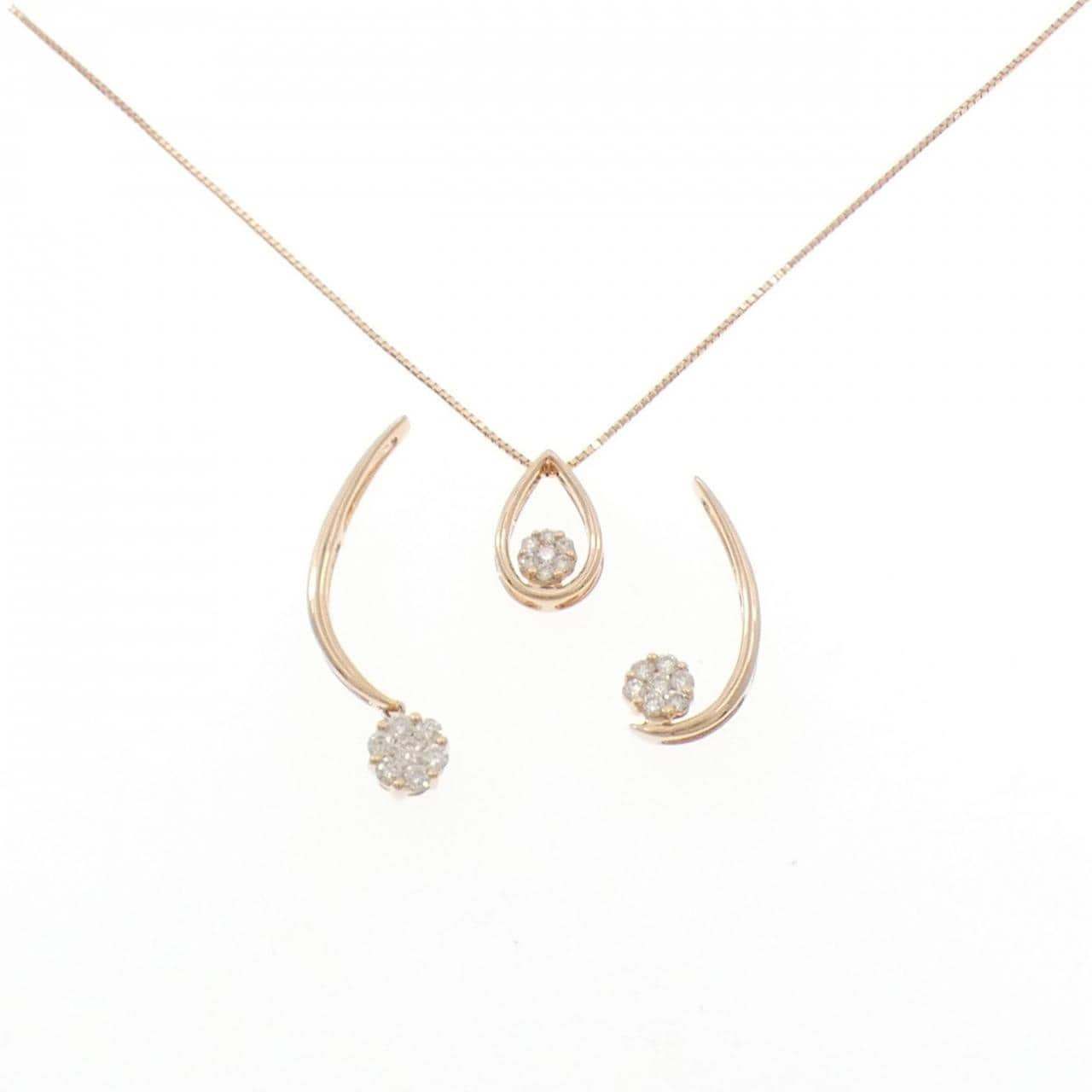 K18PG 2WAY ダイヤモンド ネックレス 0.50CT