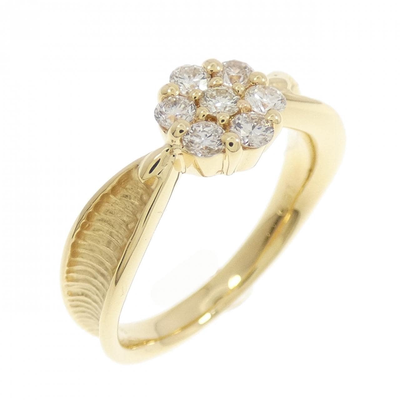 K18YG フラワー ダイヤモンド リング 0.31CT