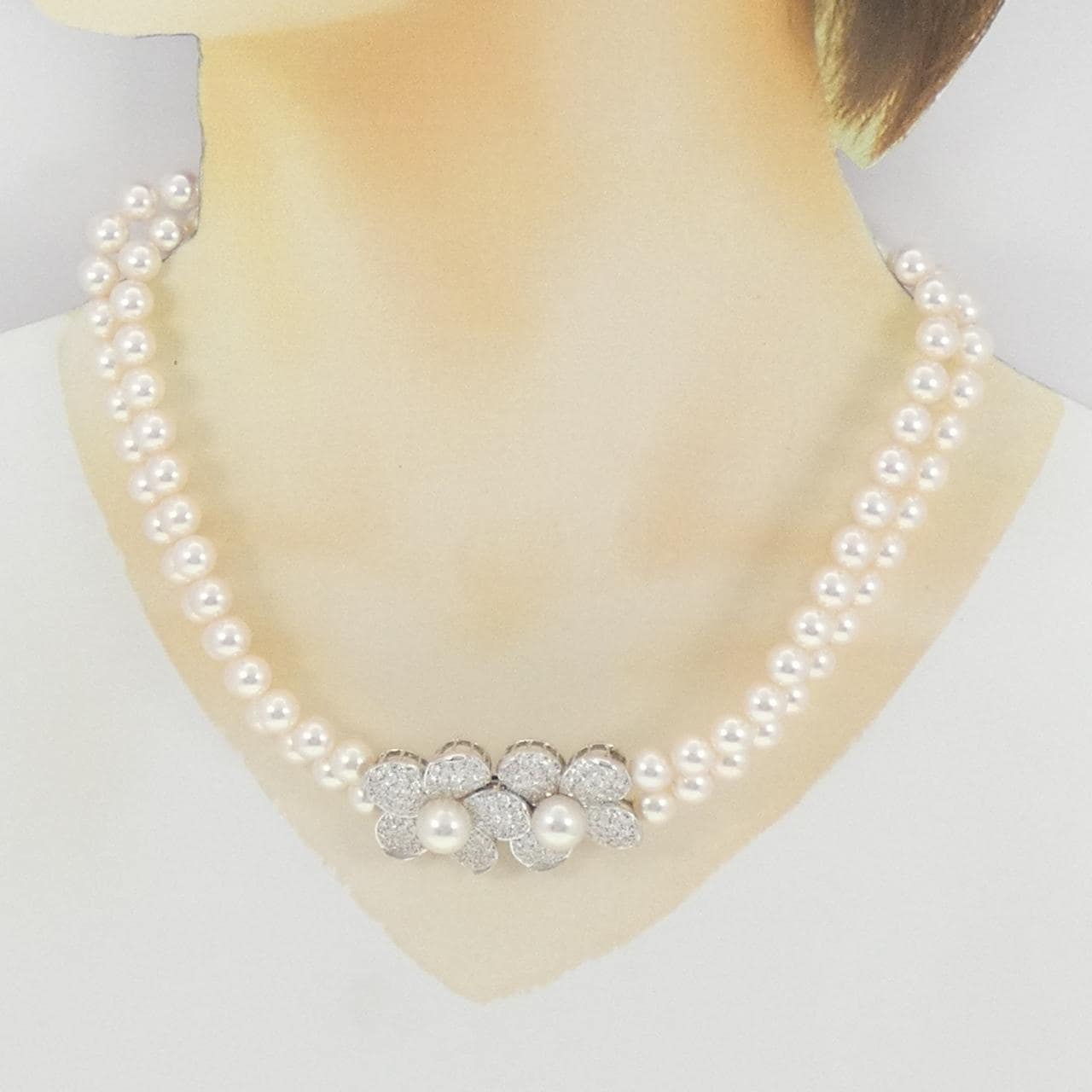 ミキモト フラワー アコヤパール ネックレス 7-7.5mm