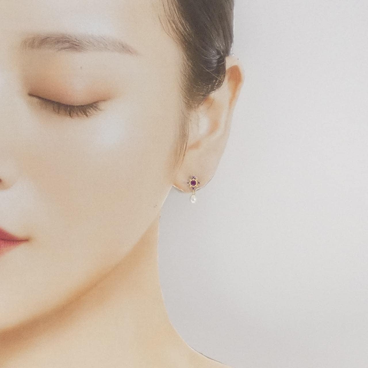 【新品】K10YG カラーストーン ピアス