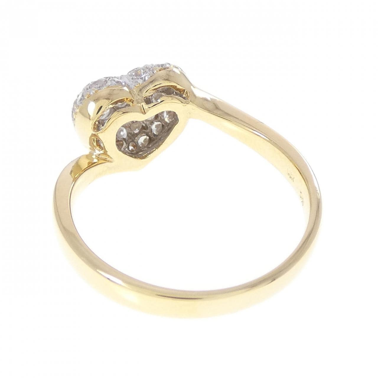 750YG/750WG パヴェ ハート ダイヤモンド リング 0.62CT