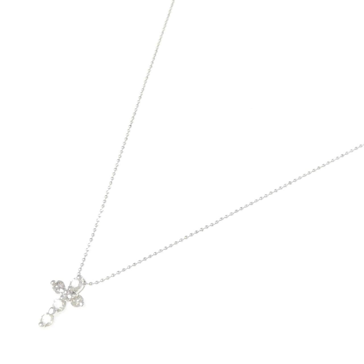 K14WG クロス ダイヤモンド ネックレス 0.20CT