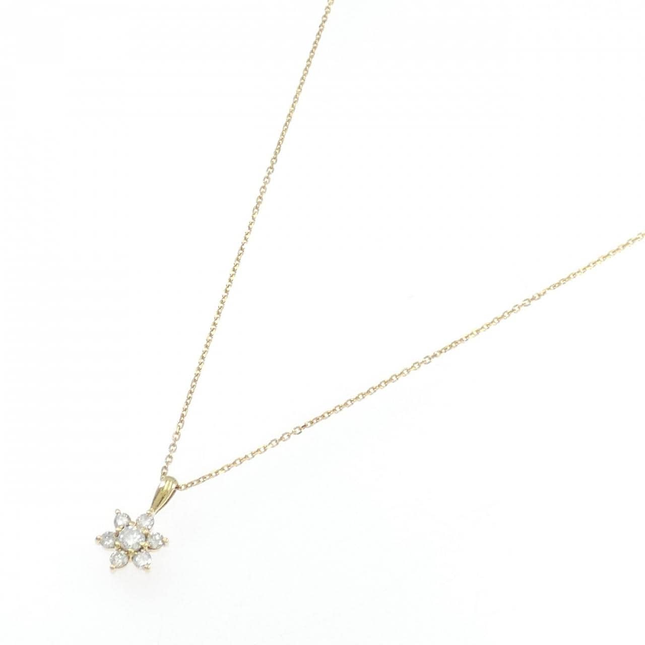 K18YG フラワー ダイヤモンド ネックレス 0.31CT