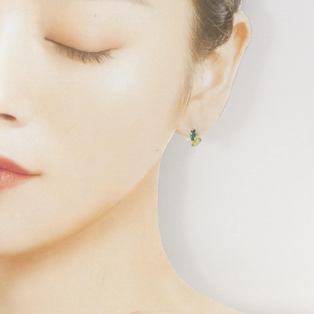 K18YG カラーストーン ピアス