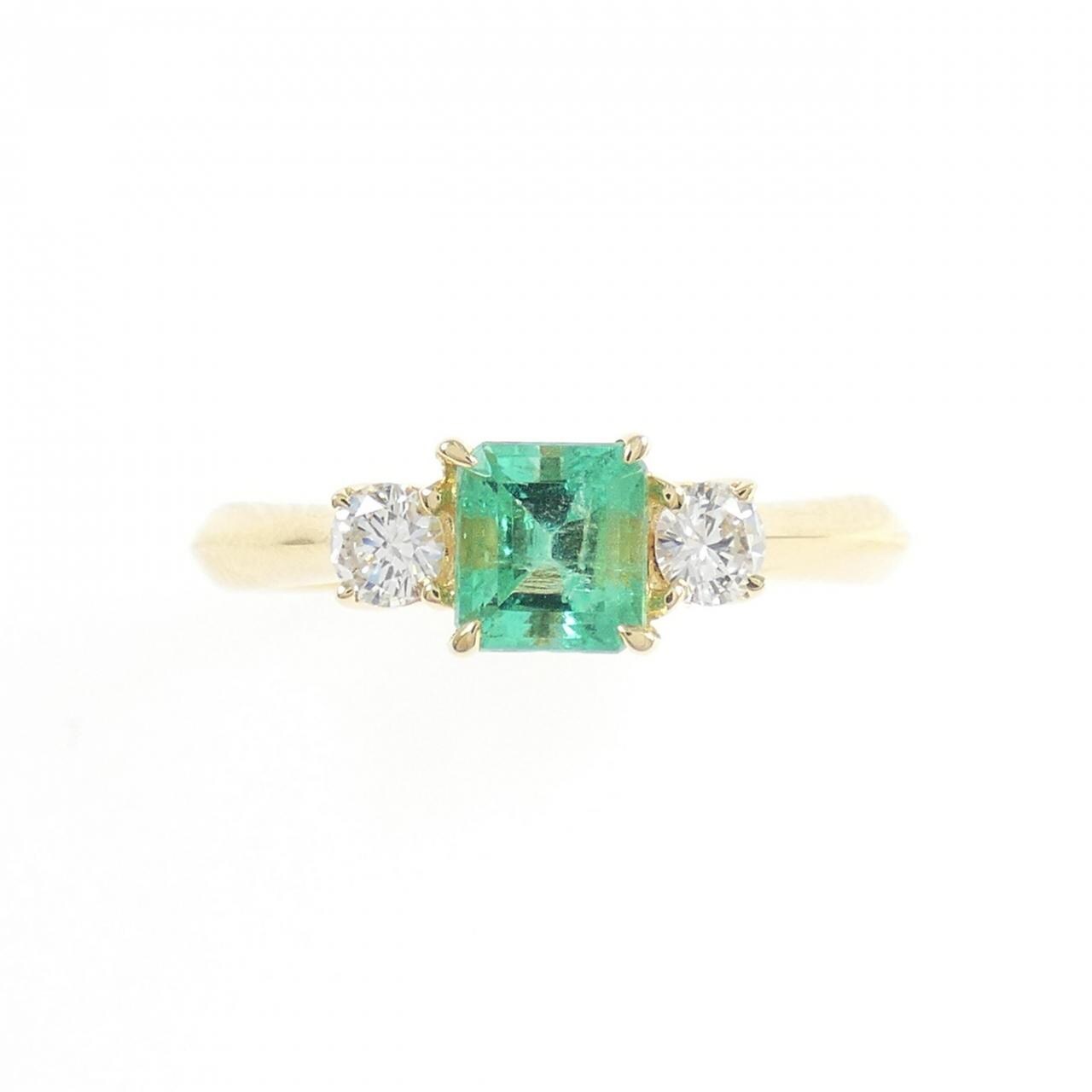 K18YG エメラルド リング 0.37CT