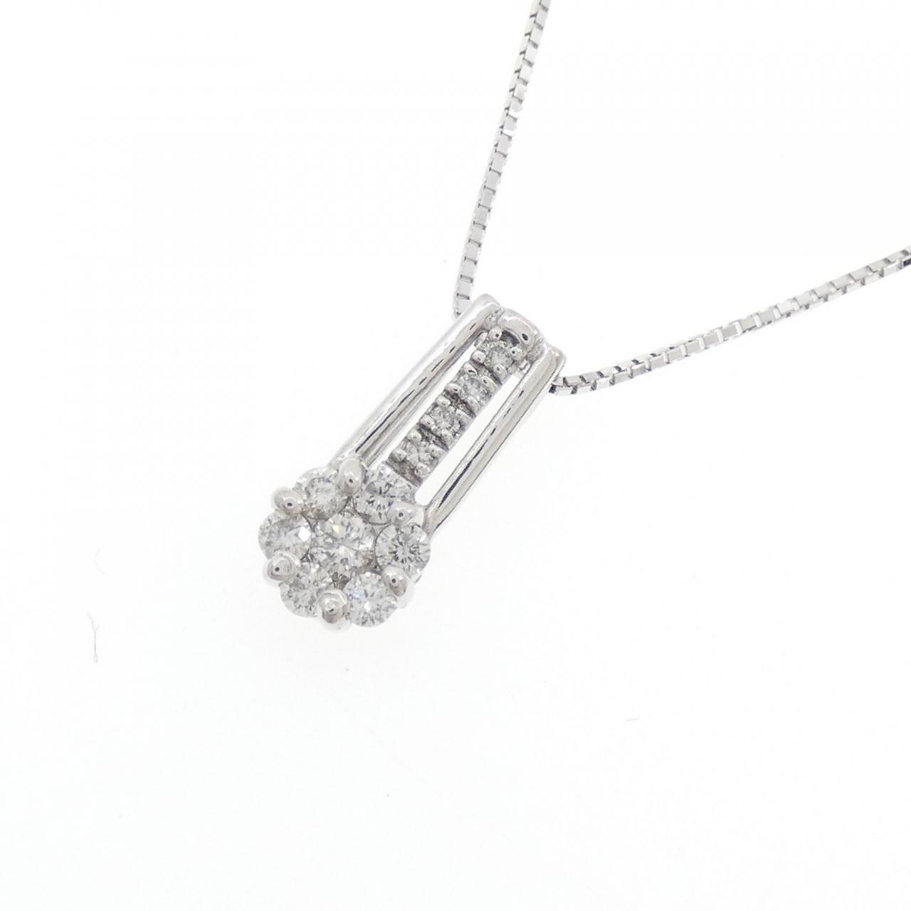K18WG 花朵钻石项链 0.26CT
