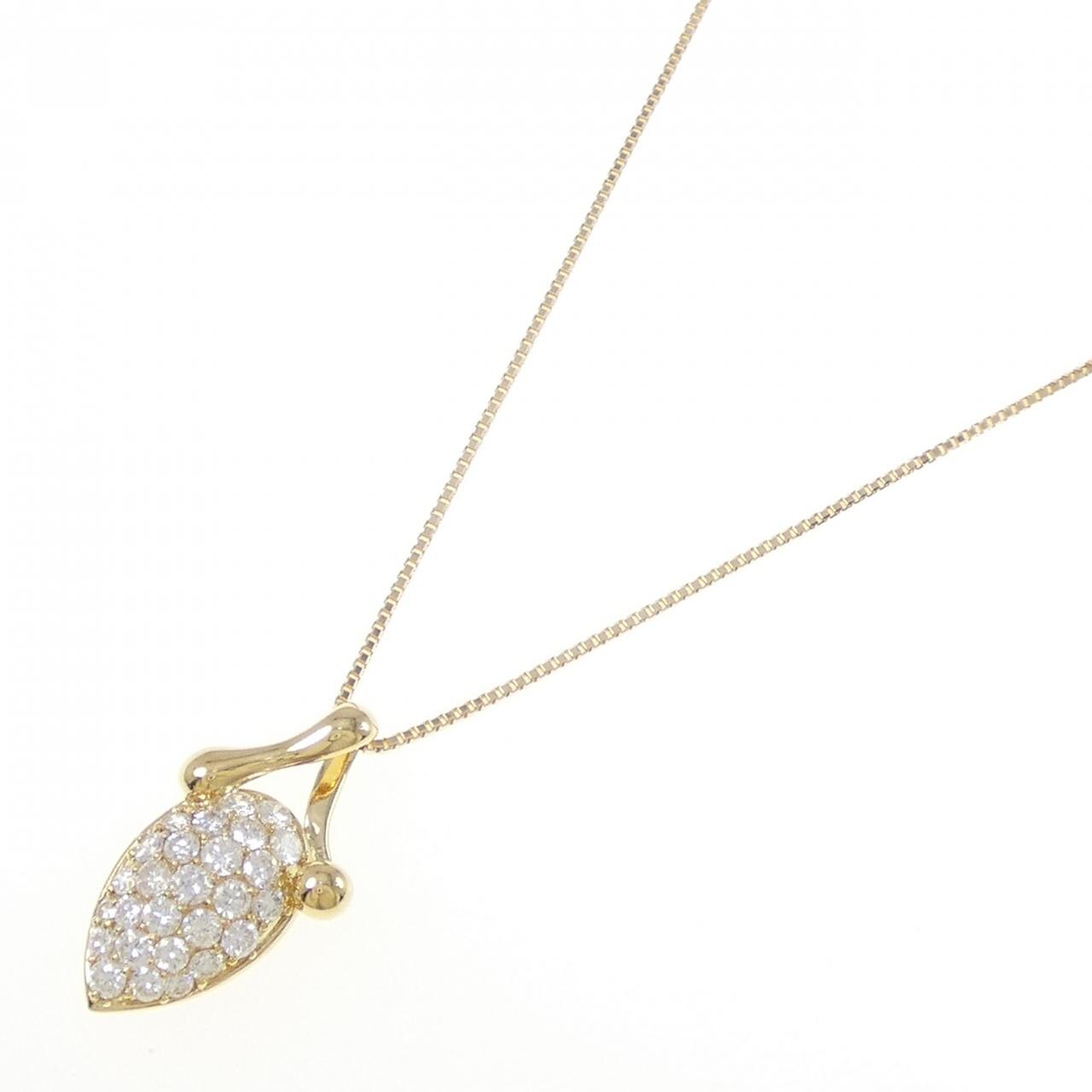 K18YG パヴェ ダイヤモンド ネックレス 1.40CT