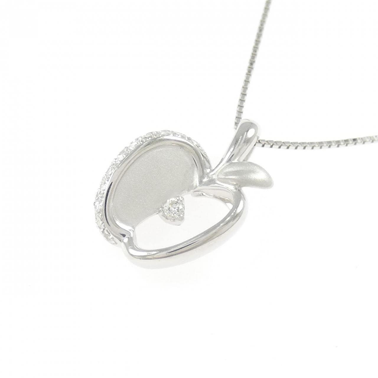 K18WG アップル ダイヤモンド ネックレス 0.20CT