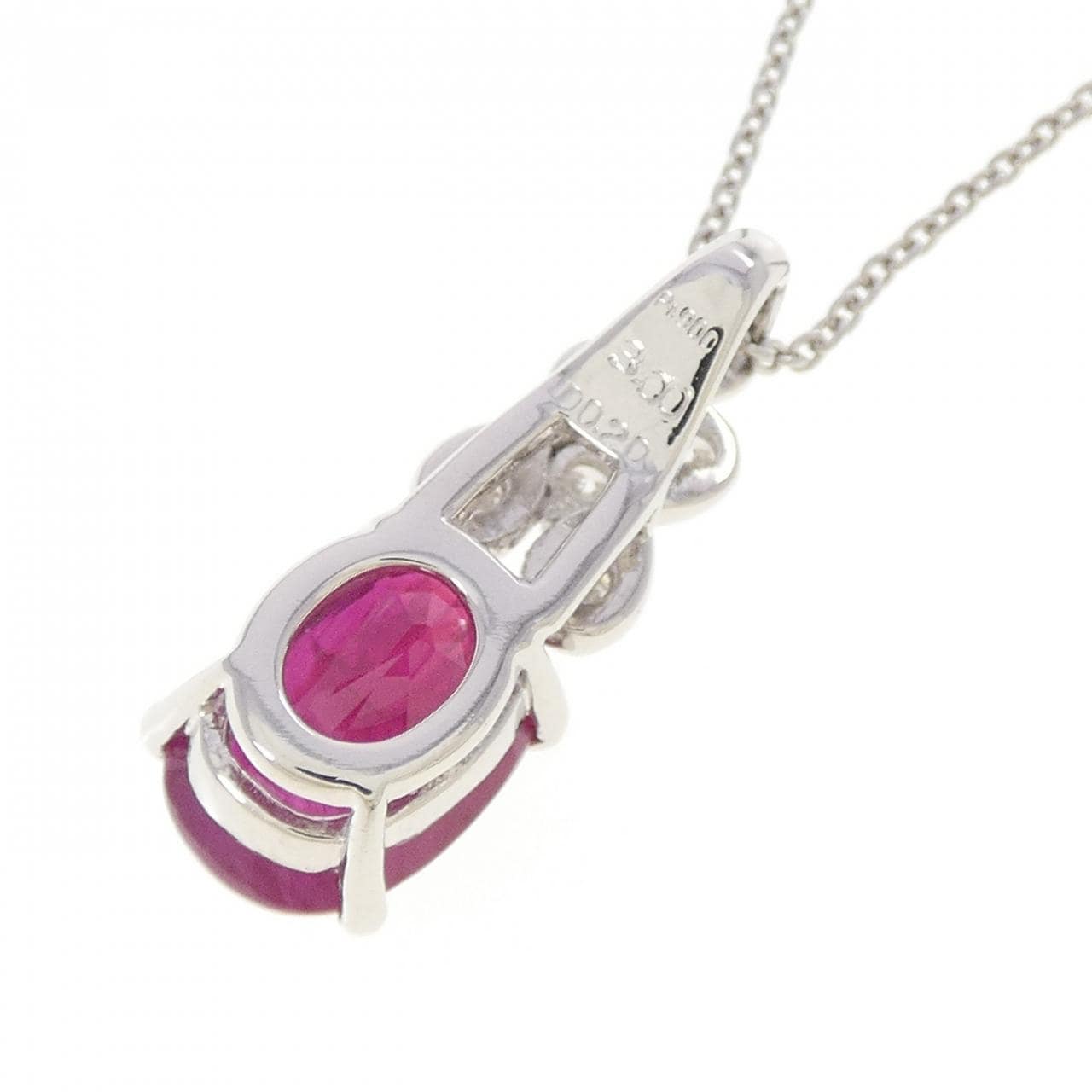 PT900/PT850 ルビー ネックレス 3.00CT ビルマ産