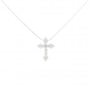 K18WG クロス ダイヤモンド ネックレス
