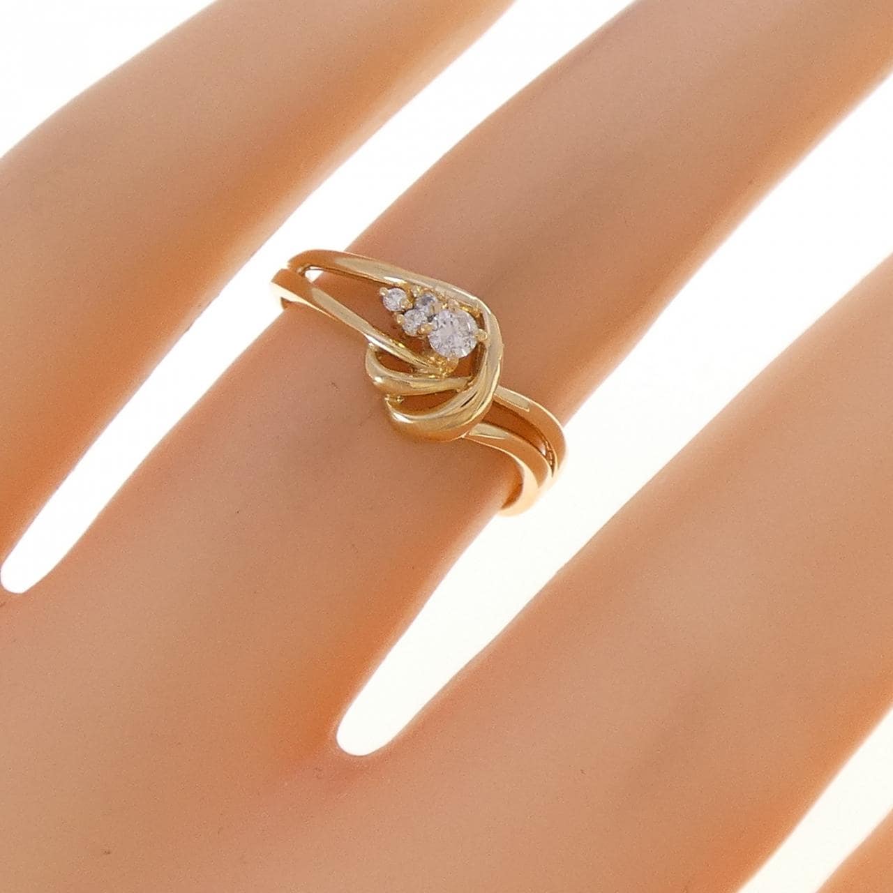 K18YG ダイヤモンド リング 0.07CT