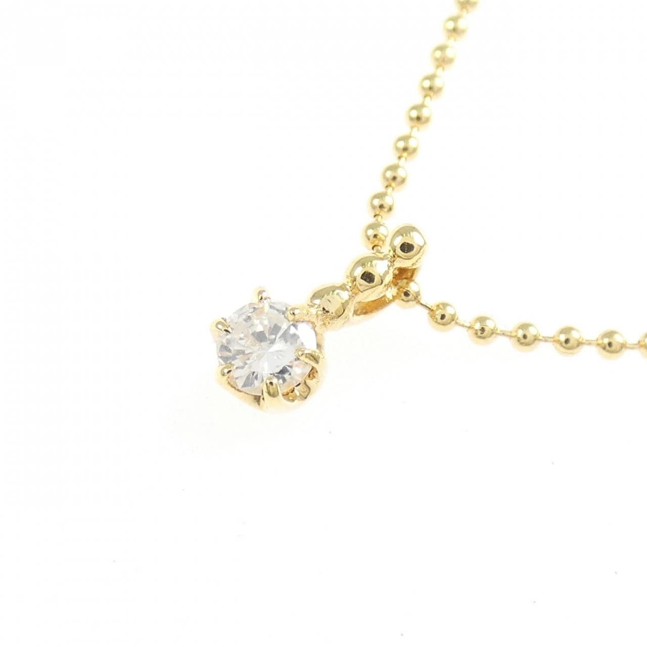 K18YG ソリティア ダイヤモンド ネックレス 0.10CT
