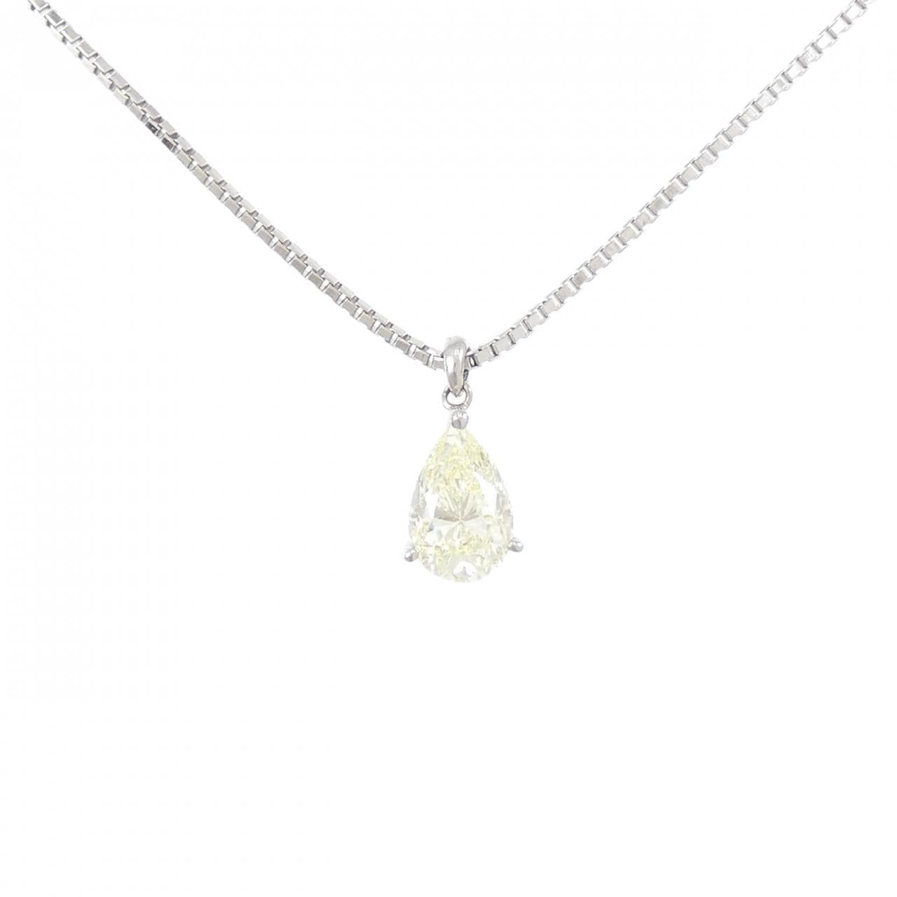 PT900/PT850 ダイヤモンド ネックレス 1.082CT LY VS1 ペアシェイプ