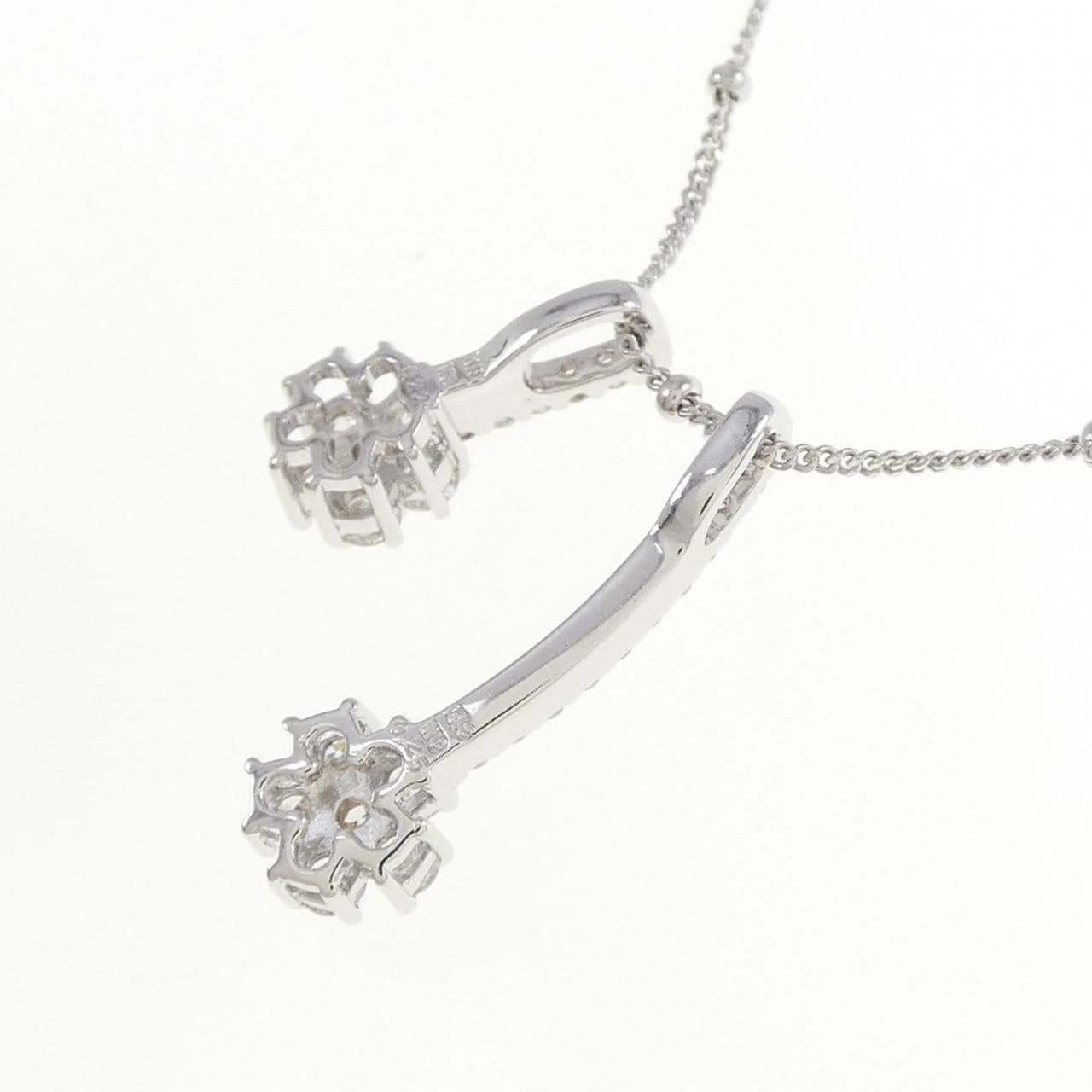 K18WG/750WG 2WAY ダイヤモンド ネックレス 0.22CT