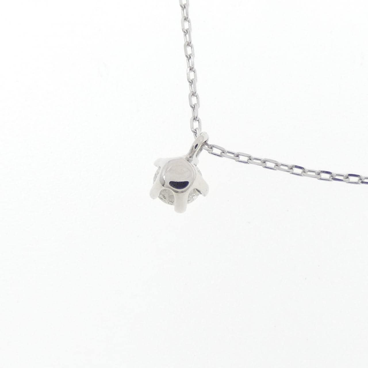 K18WG ソリティア ダイヤモンド ネックレス 0.092CT