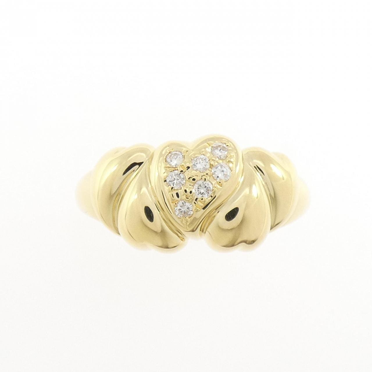 K18YG ハート ダイヤモンド リング 0.09CT