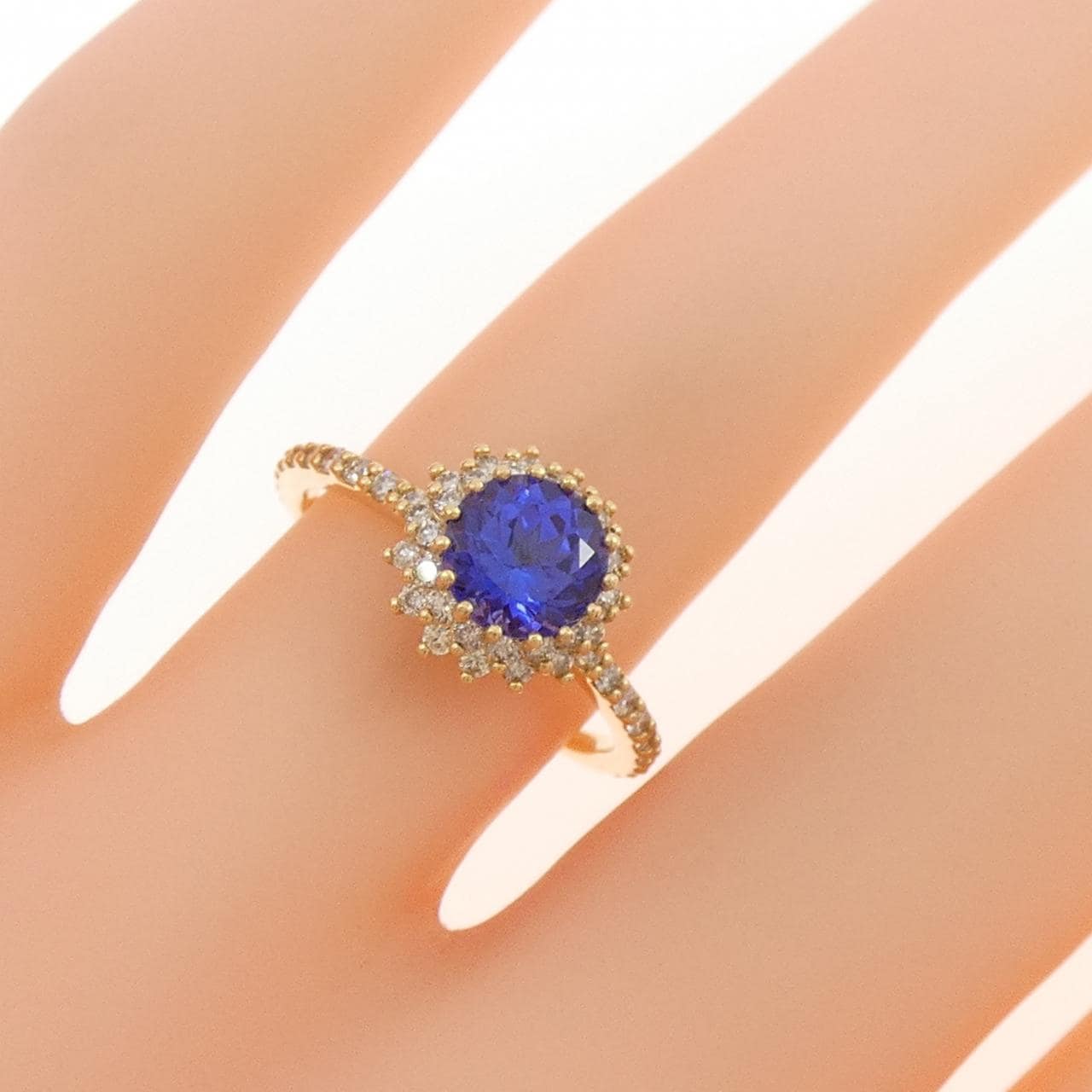 K18YG タンザナイト リング 0.96CT