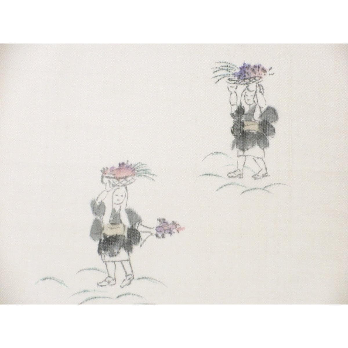 【未使用品】単衣　紗紬織　訪問着　友禅加工
