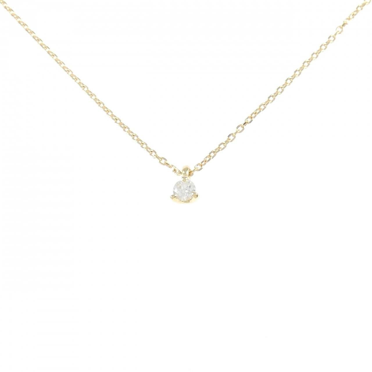 K18YG solitaire Diamond necklace 0.07CT
