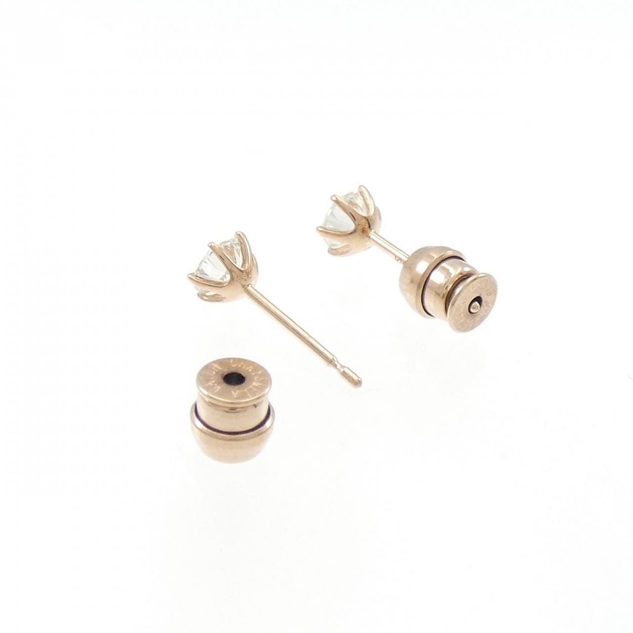 [再加工款] K18PG/ST钻石耳环 0.308CT 0.331CT H SI1 3EXT-EXT