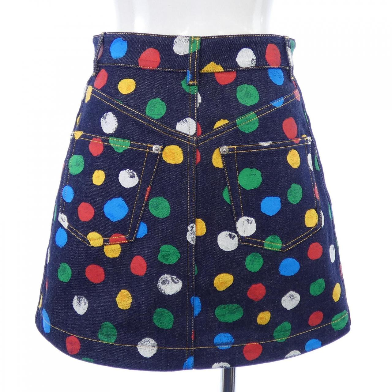ルイヴィトン LOUIS VUITTON LV×YKペインティッドドットデニムミニスカート FOSK12VY5 スカート