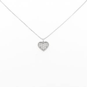K18WG ハート ダイヤモンド ネックレス 0.12CT