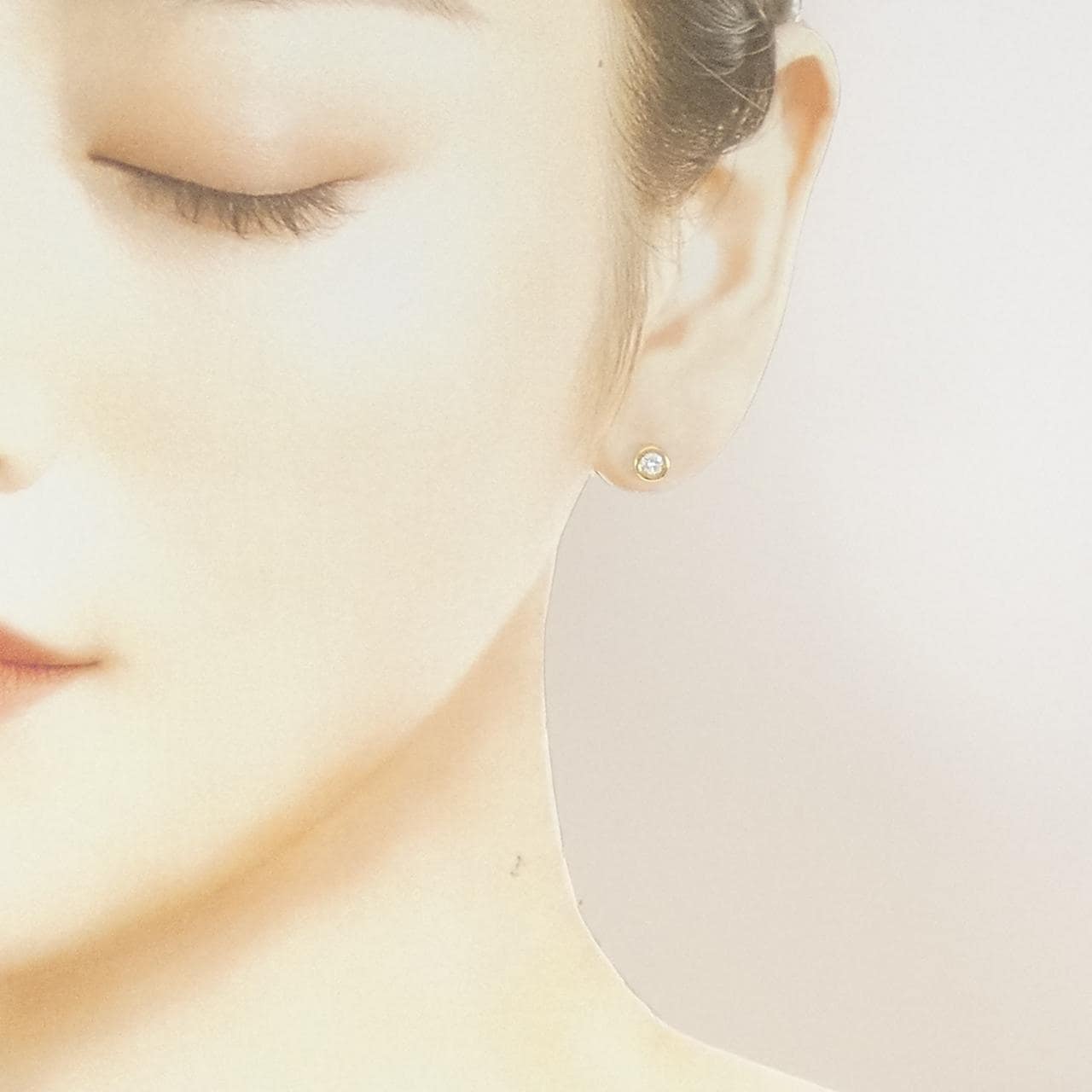 K18YG ダイヤモンド ピアス 0.13CT 片耳