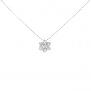 K18WG フラワー ダイヤモンド ネックレス 0.50CT