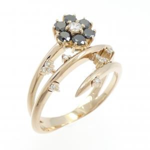 K18PG フラワー ダイヤモンド リング 0.52CT