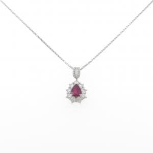 PT950/PT850 ルビー ネックレス 1.074CT
