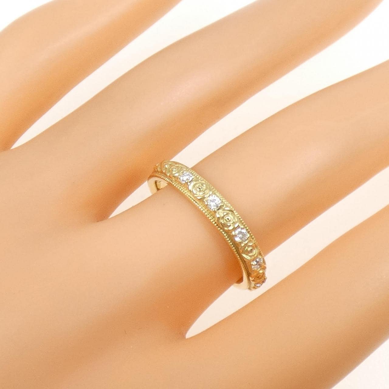 K18YG ローズ ダイヤモンド リング 0.12CT