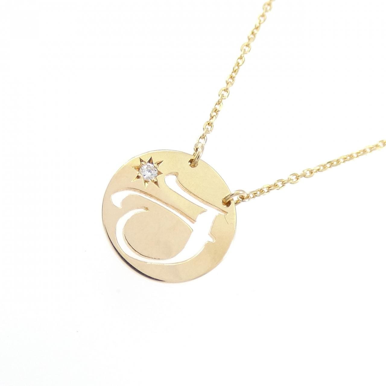 スタージュエリー イニシャル ネックレス 0.01CT