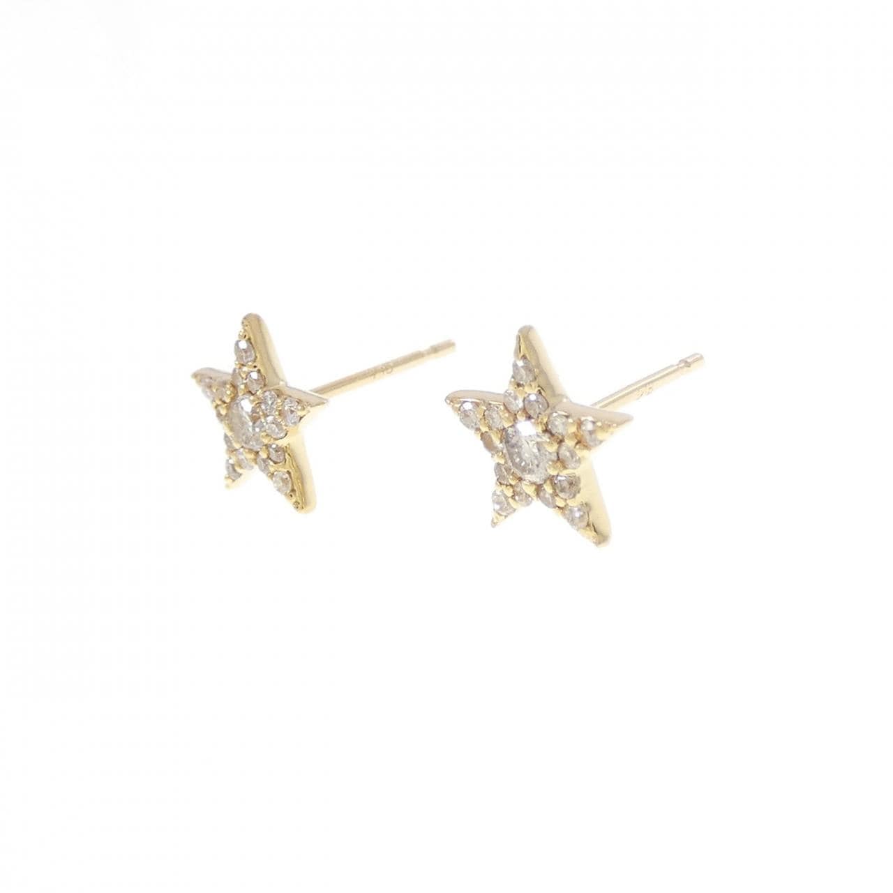 K18YG スター ダイヤモンド ピアス 0.20CT