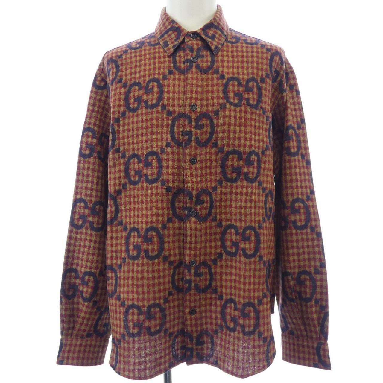 グッチ GUCCI マキシ GG ギンガム ウール シャツ 756842 ZAOBM シャツ
