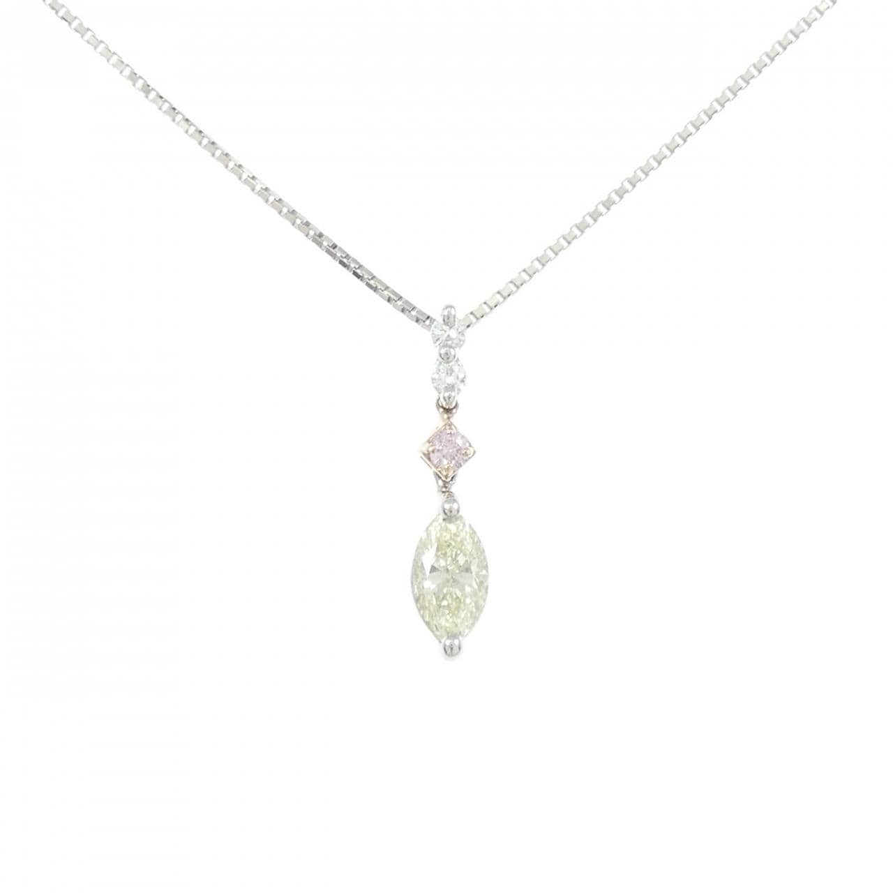 PT900/K18PG/PT850 ダイヤモンド ネックレス 0.526CT