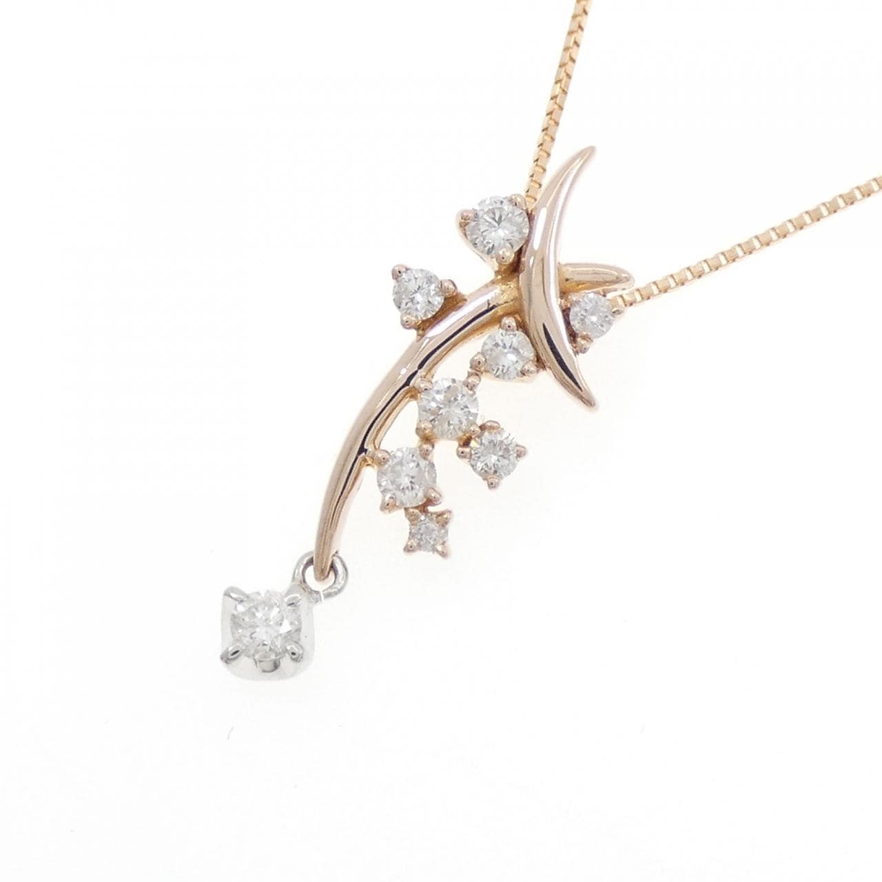 K18PG/K18WG ダイヤモンド ネックレス 0.37CT