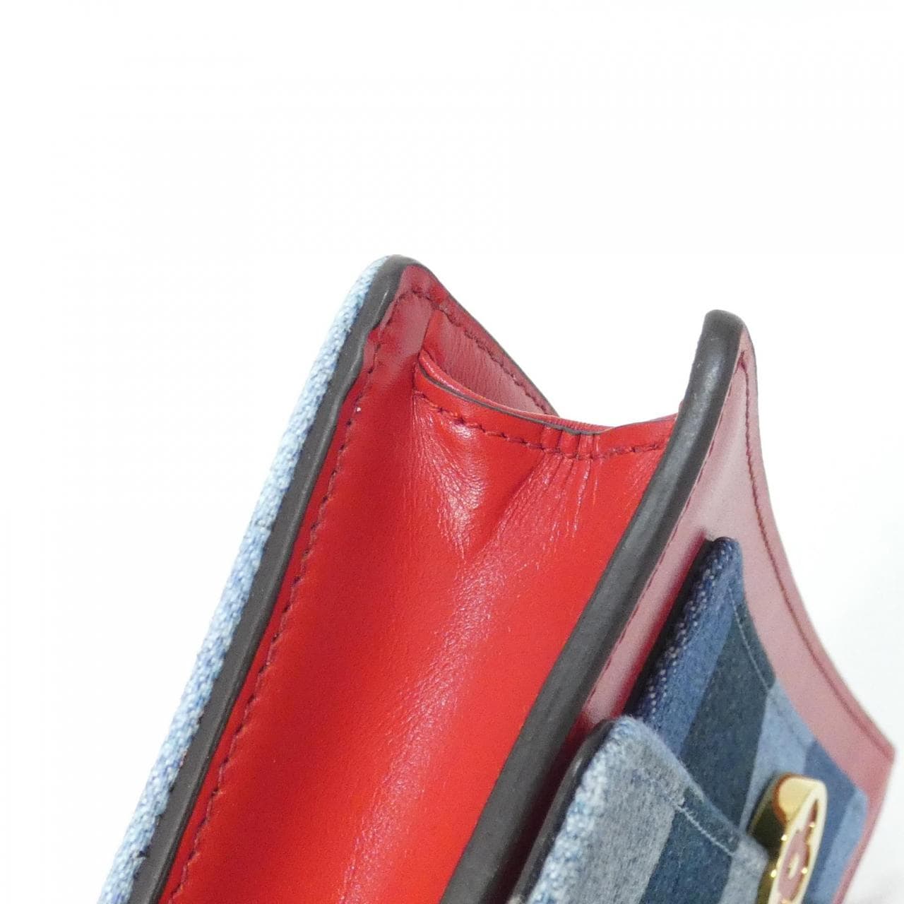 ルイヴィトン デニム モノグラム ポルトフォイユ フロール チェーン M69036 チェーンウォレット