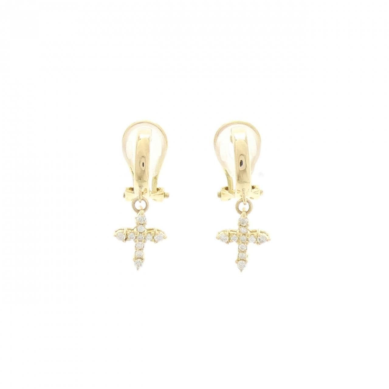スタージュエリー クロス ダイヤモンド イヤリング 0.16CT