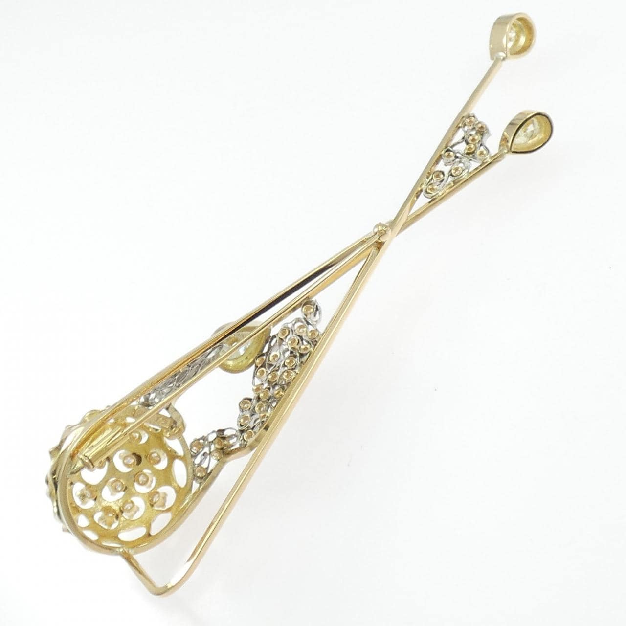 K18YG/K18WG钻石胸针 2.50克拉