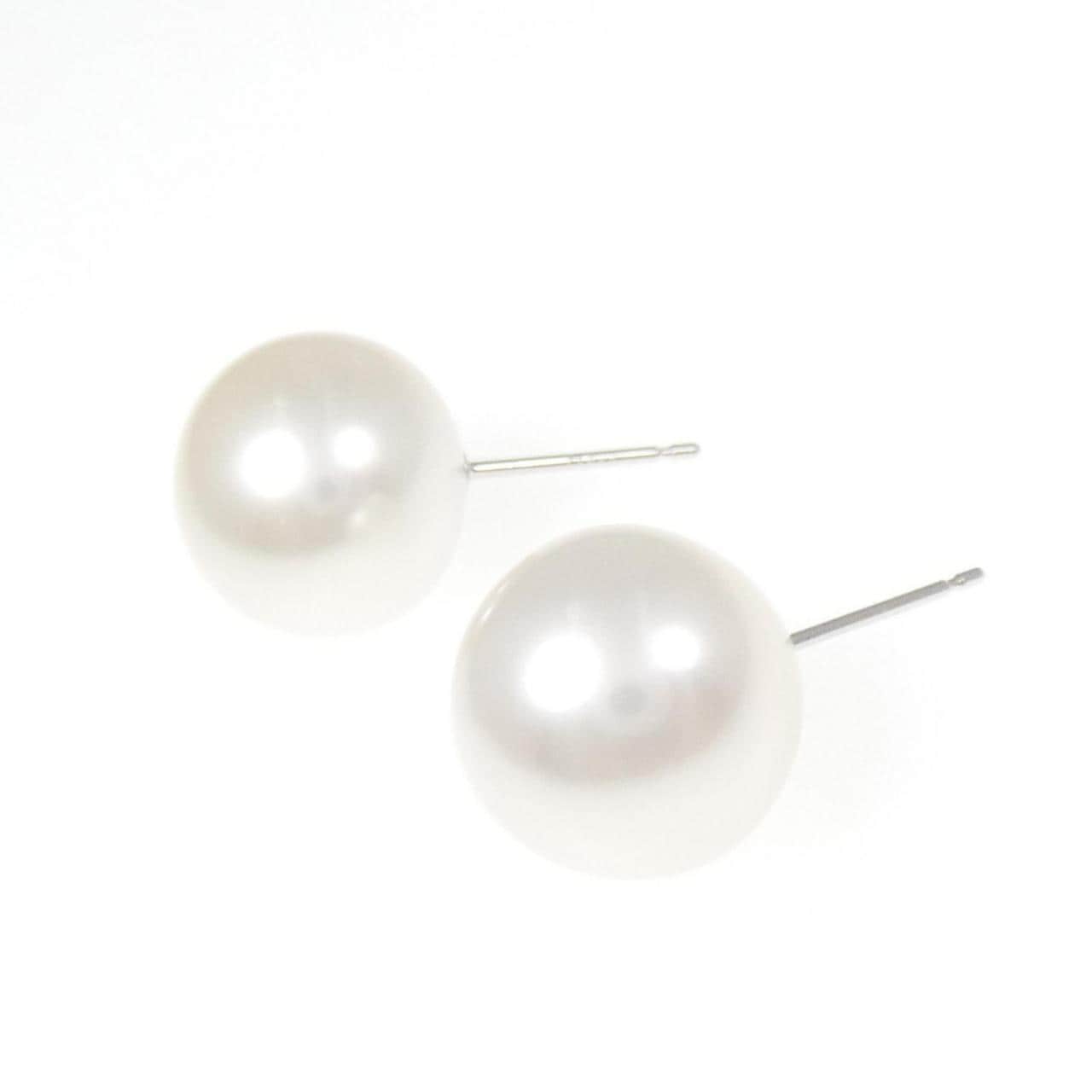 PT900 白蝶パール ピアス 12.4mm