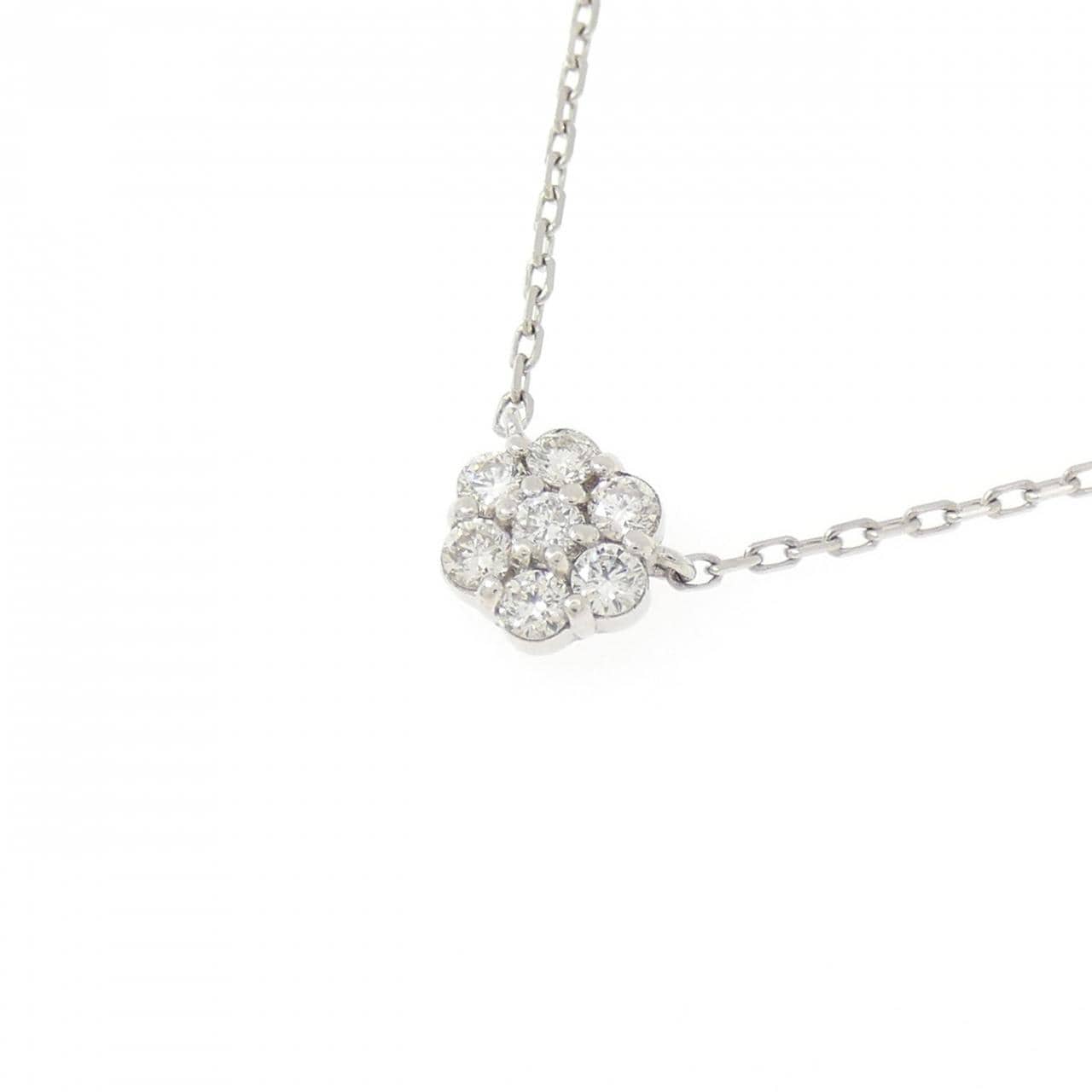 PT850 フラワー ダイヤモンド ネックレス 1.00CT