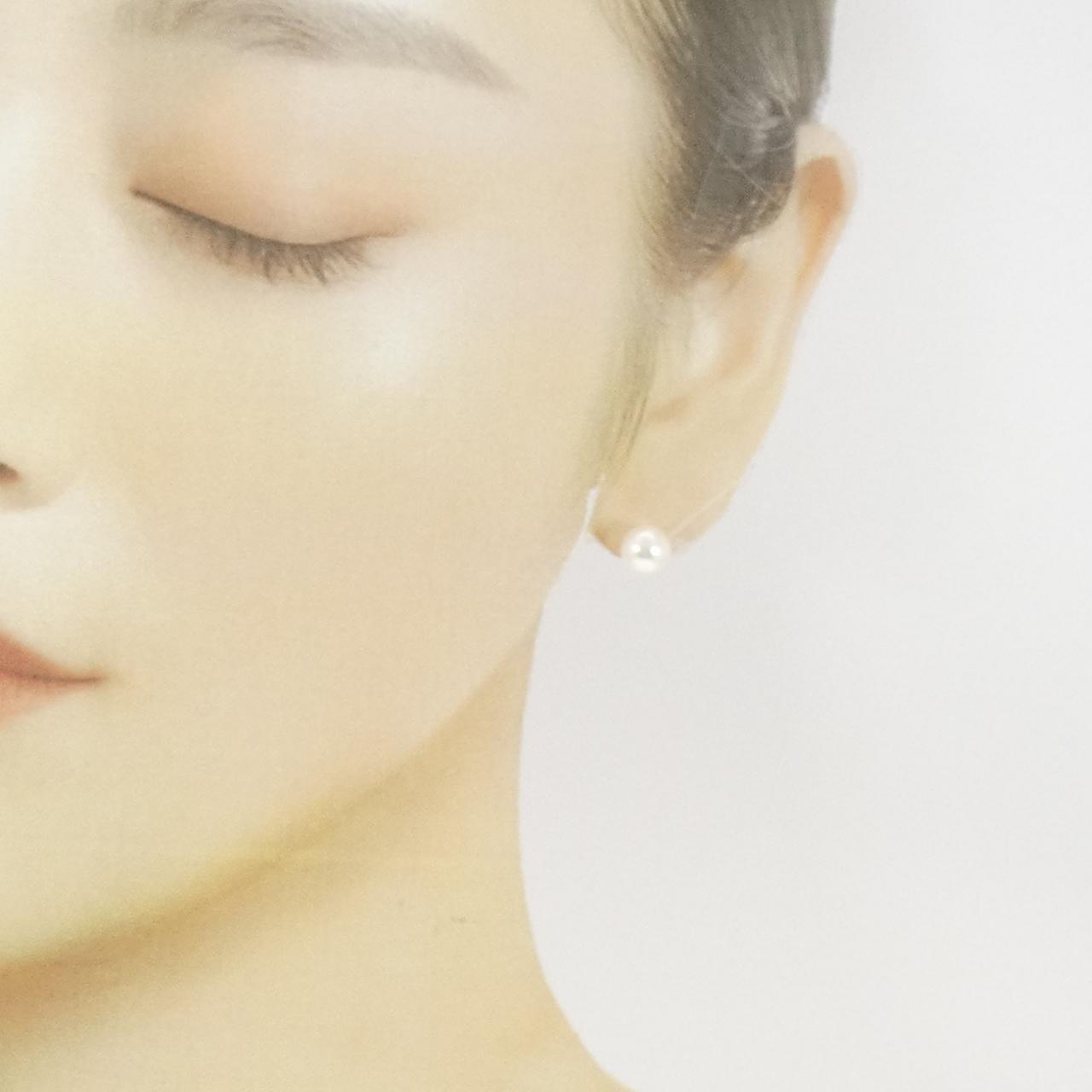 K14WG Akoya pearl earrings 7.3mm