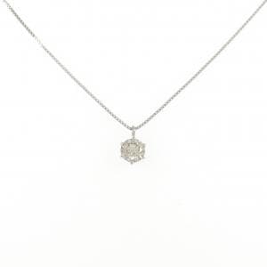PT900/PT850 ソリティア ダイヤモンド ネックレス 0.30CT