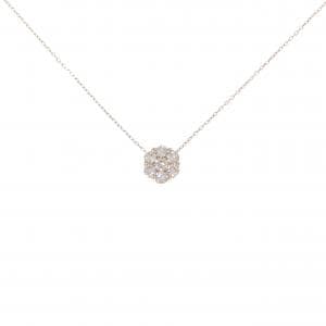 K18PG フラワー ダイヤモンド ネックレス 0.30CT