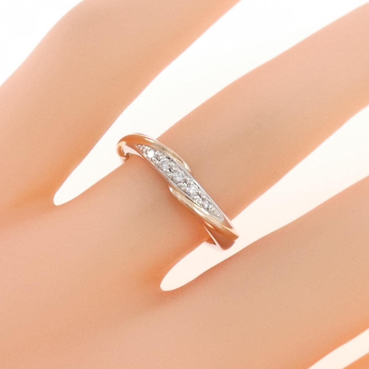 K18PG/PT900 ダイヤモンド リング 0.06CT