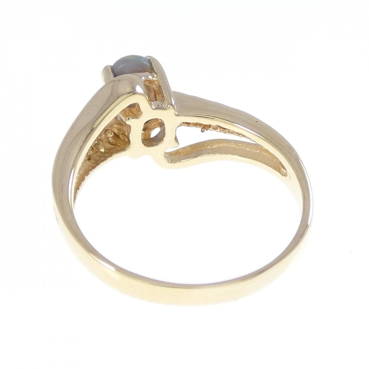 14KYG/14KWG ブラックオパール リング