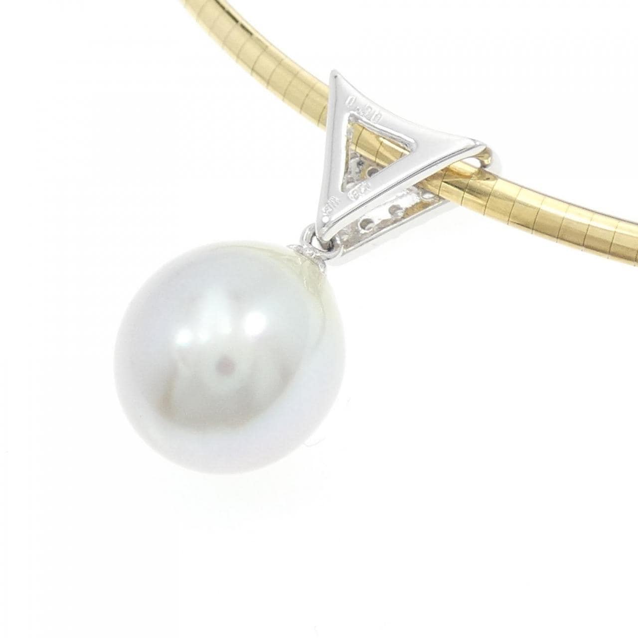 K18WG/750WG/750YG White Butterfly Pearl Necklace 12.5mm