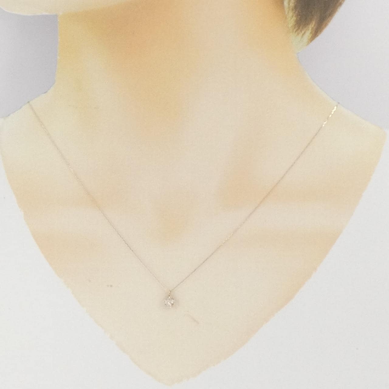 【新品】K10PG ダイヤモンド ネックレス 0.10CT
