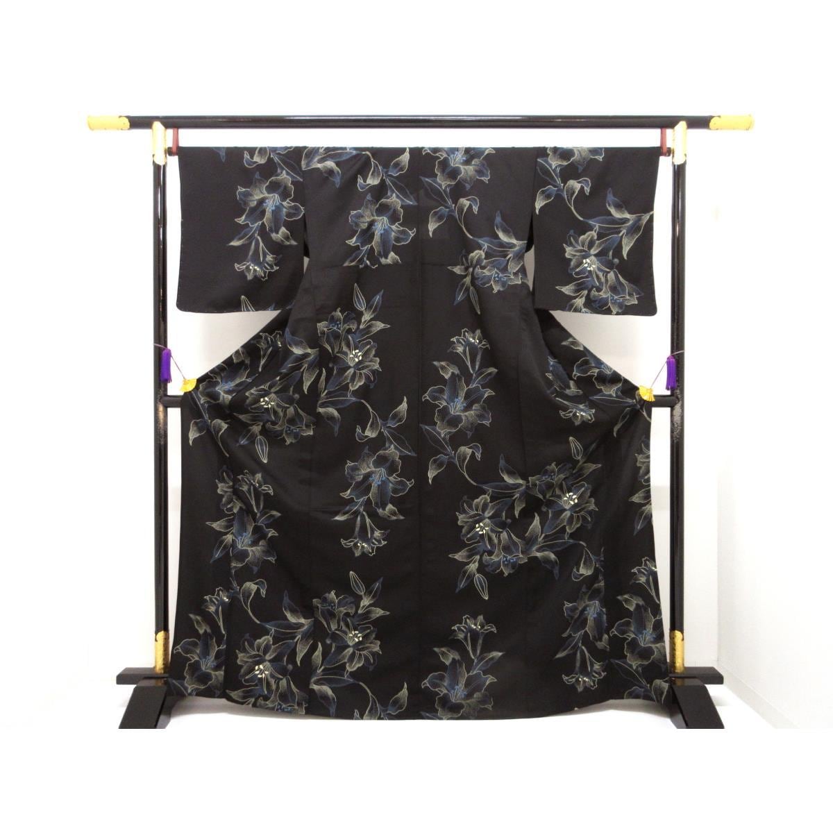 【新品】単衣　小紋　京印伝