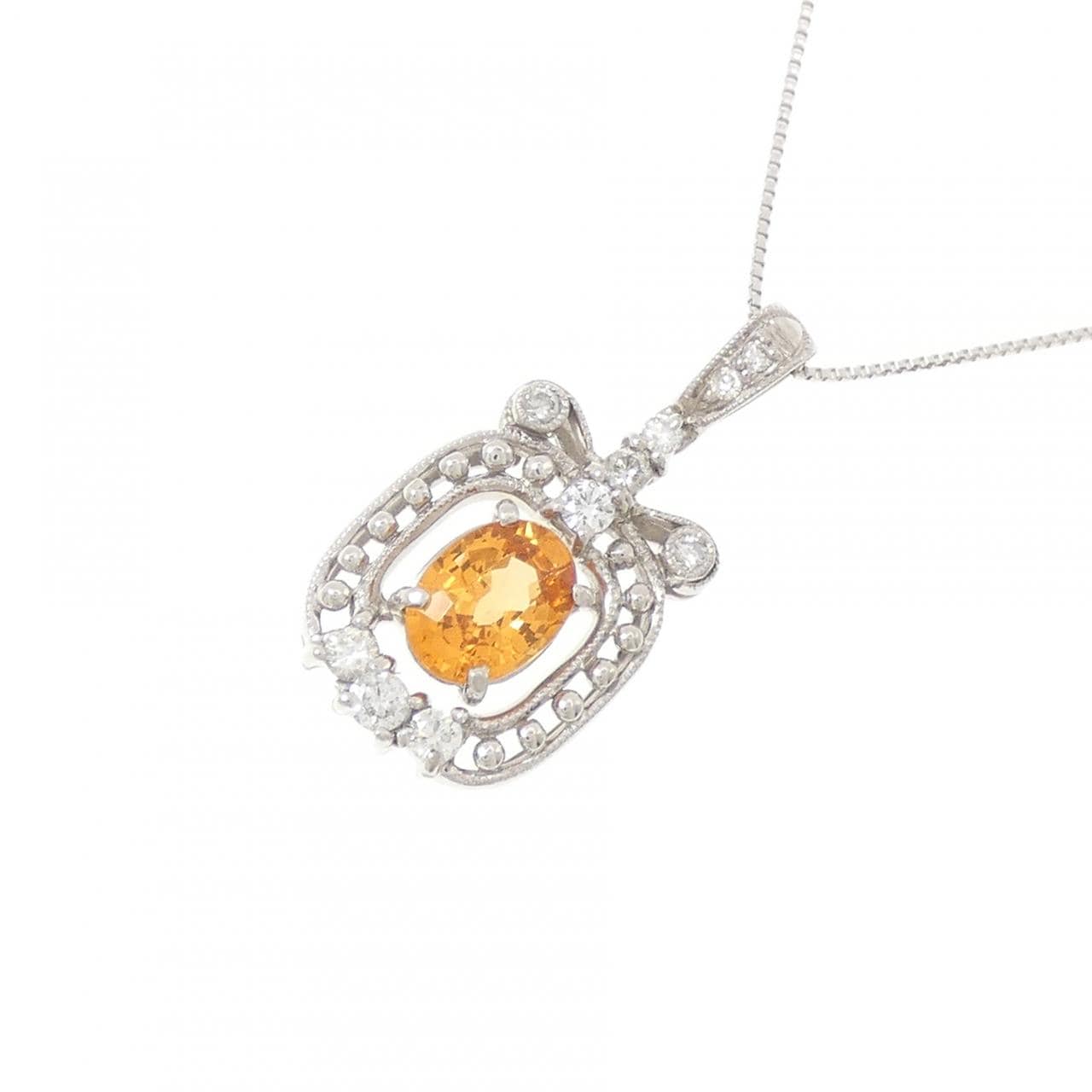 K18WG ガーネット ネックレス 1.034CT